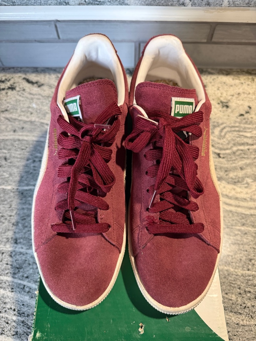 Puma Burgundy Suede Low-Top Sneakers